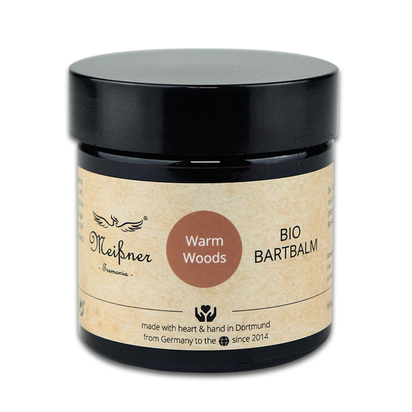 Bio-Bartbalm Warm-Woods, 60ml, Braunglastiegel