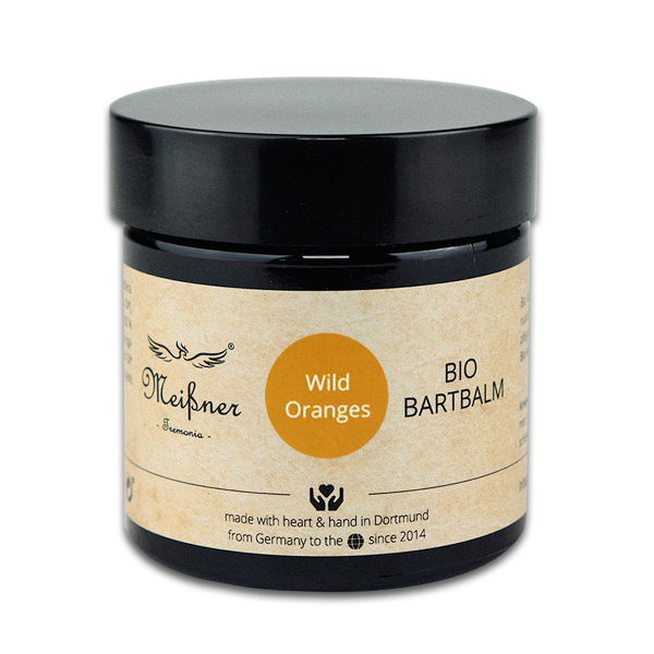 Bio-Bartbalm Wild-Oranges, 60ml, Braunglastiegel
